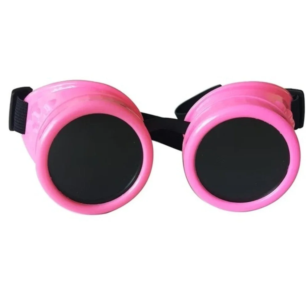 Pink SteamPunk‎ Goggles Adjustable Elastic Strap Cosplay Glasses